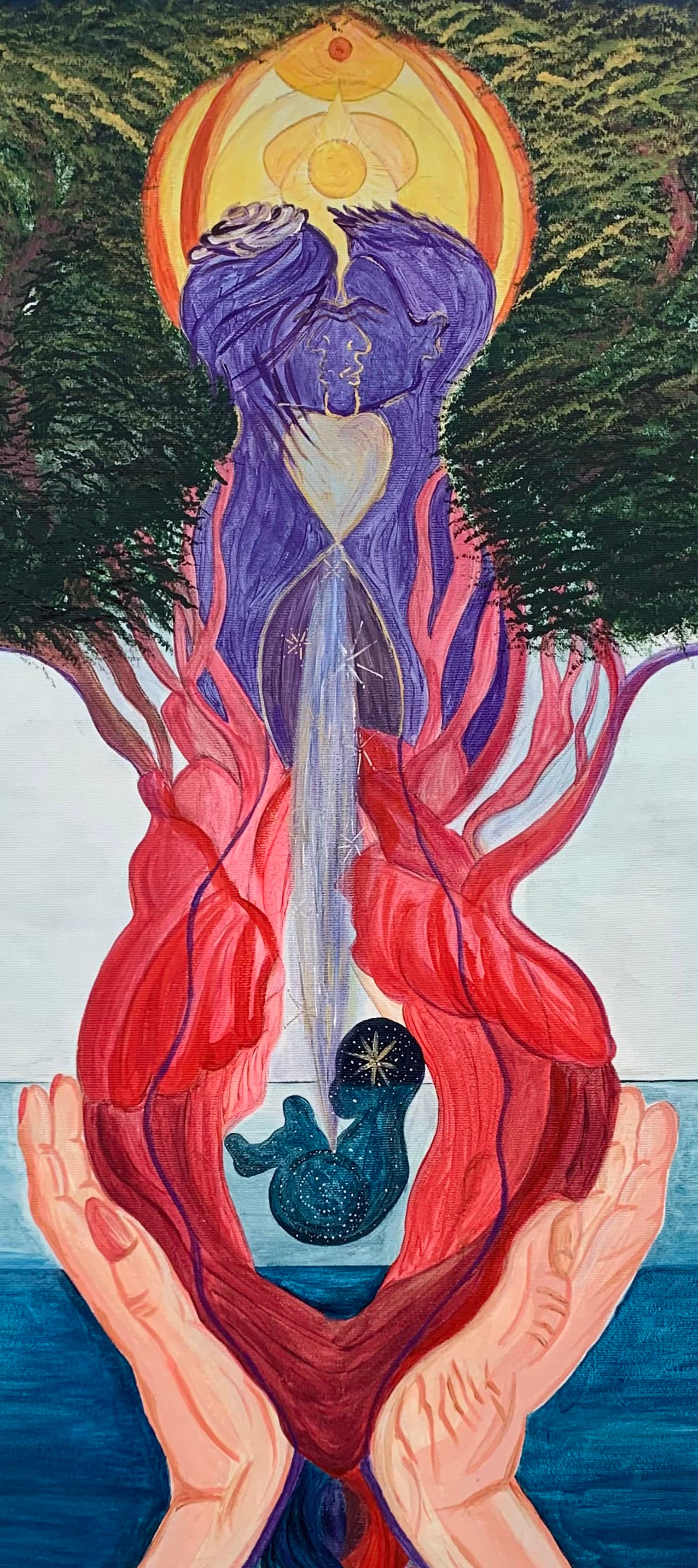 Dipinto IL VIAGGIO VERSO L'AGAPE, 70x100cm