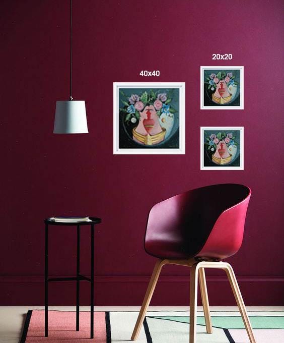 20 x 20 cm Stampa artistica da parete "L'Abbraccio" - J'ESSENTIA - #francesca_jennifer_puzzo# #40-x-40