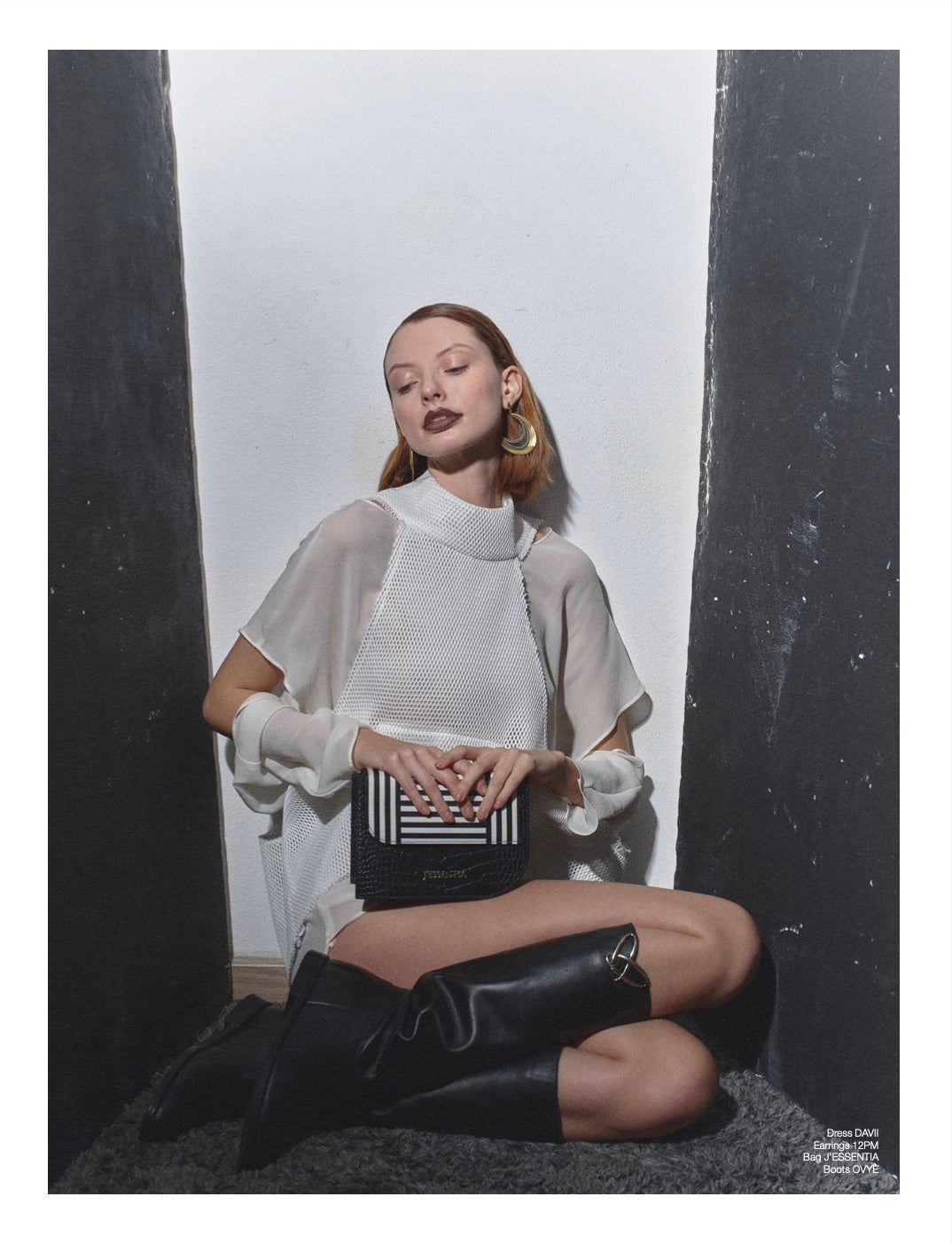 Borsa da sera Righe Bianco e Nero