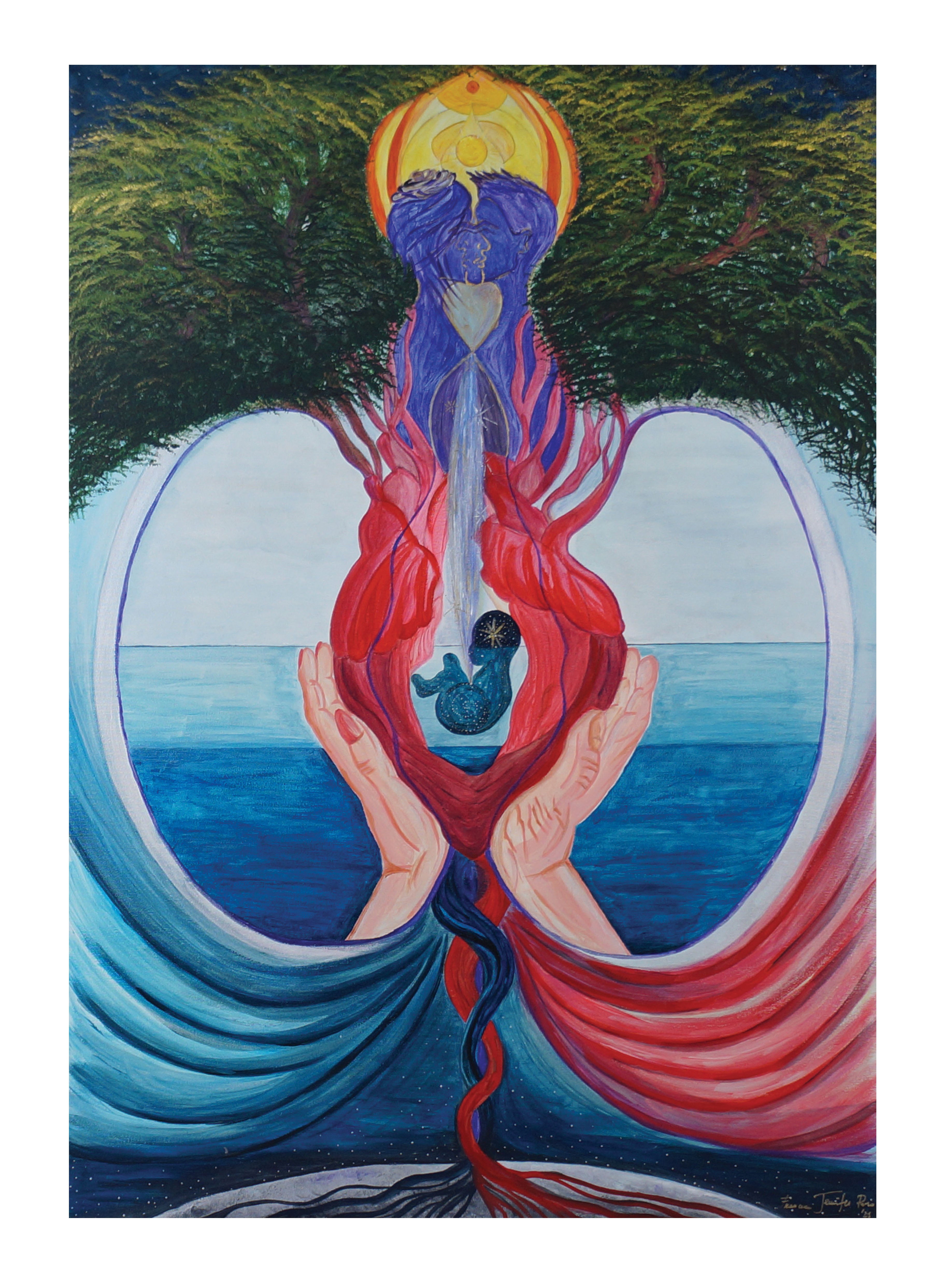 Dipinto IL VIAGGIO VERSO L'AGAPE, 70x100cm
