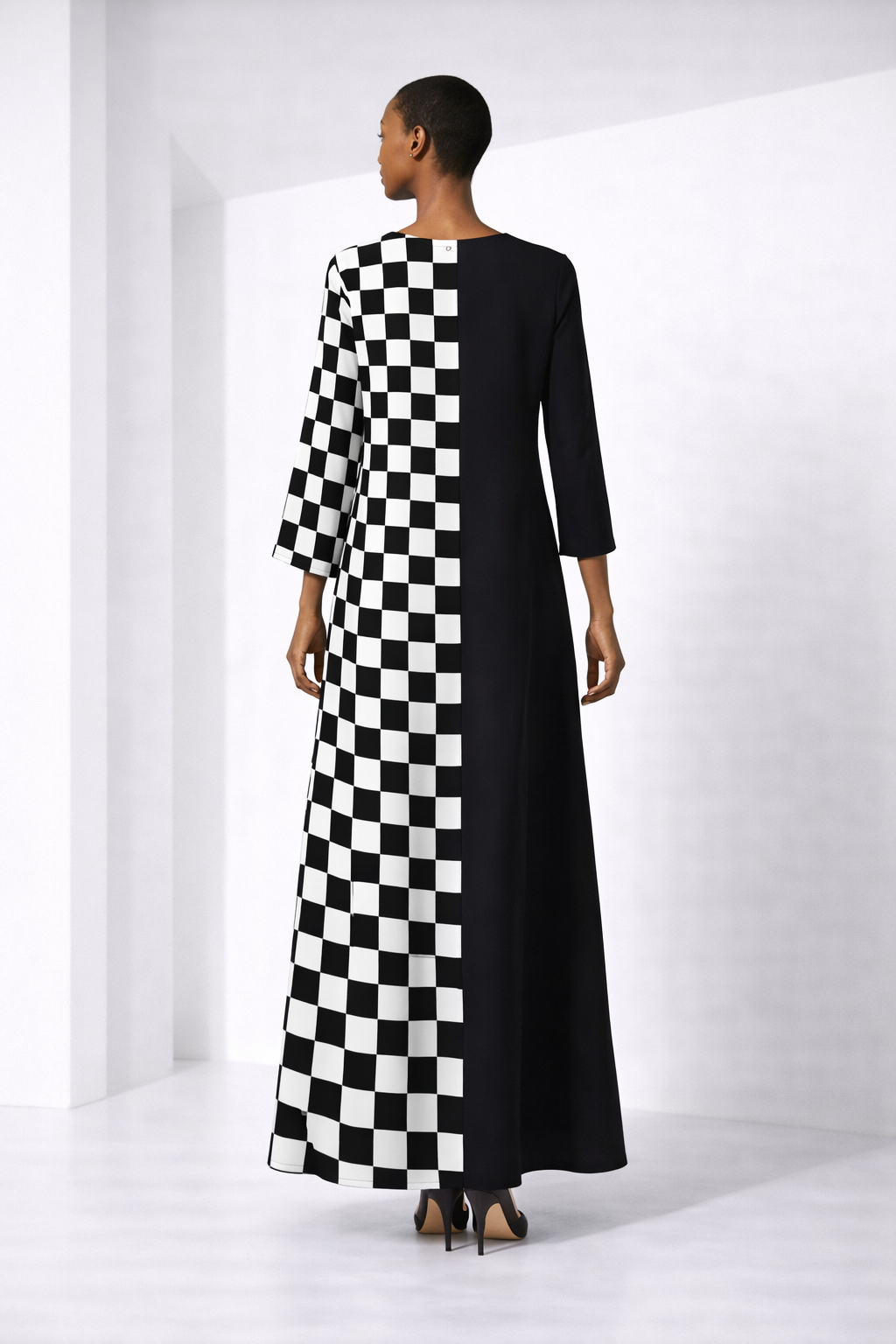 Abito da cerimonia lungo SCACCHIERA SICILIANA