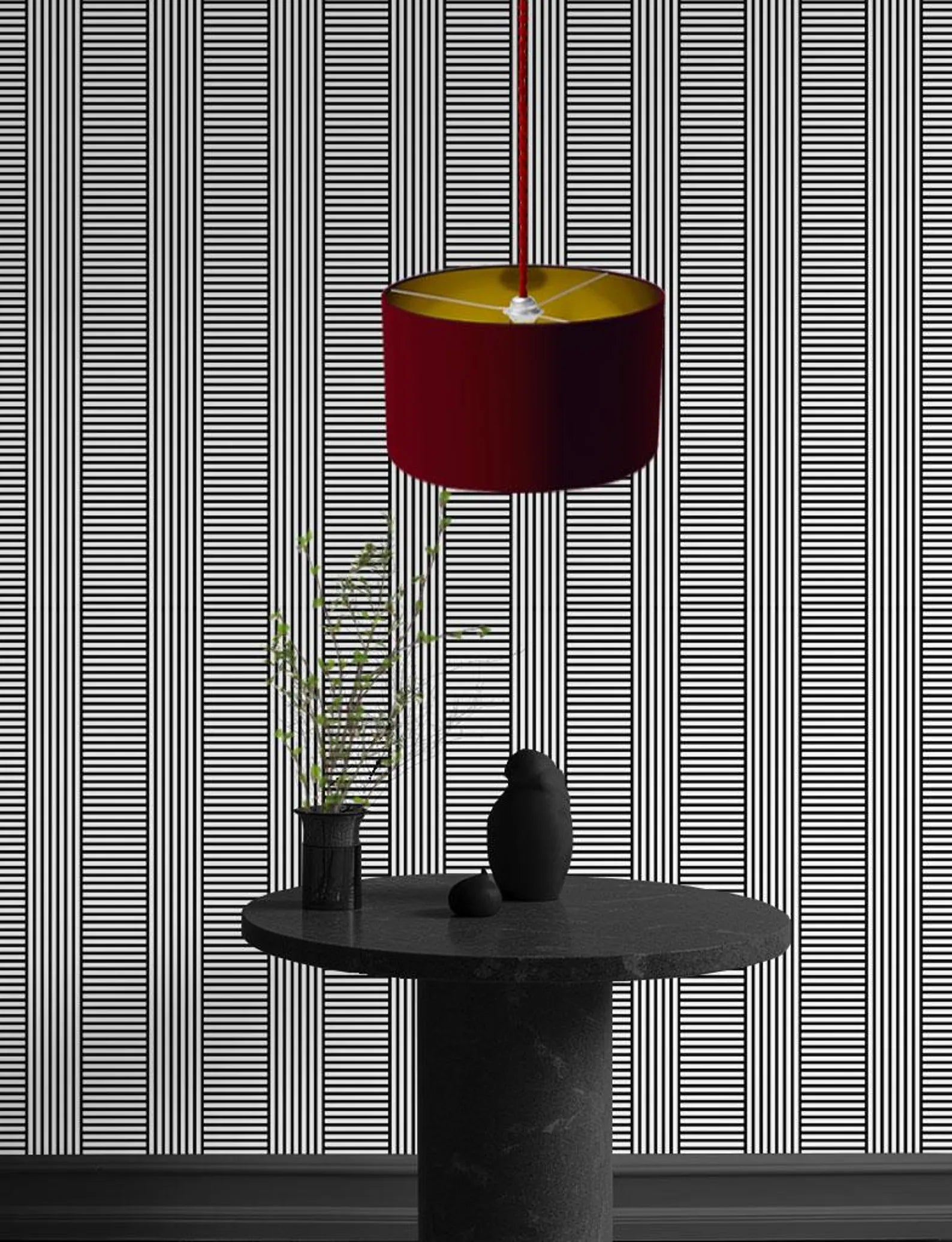 Carta da parati Bauhaus Righe Bianco e Nero