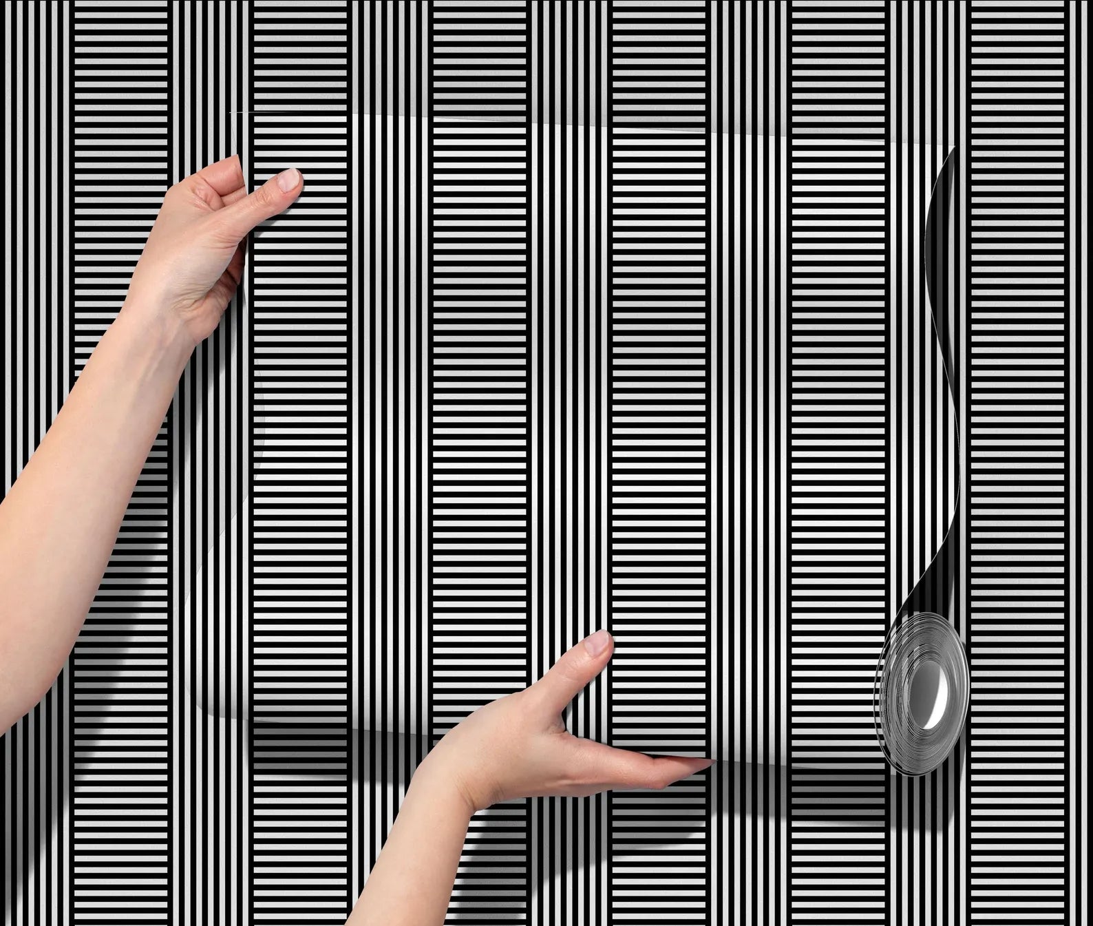 Carta da parati Bauhaus Righe Bianco e Nero