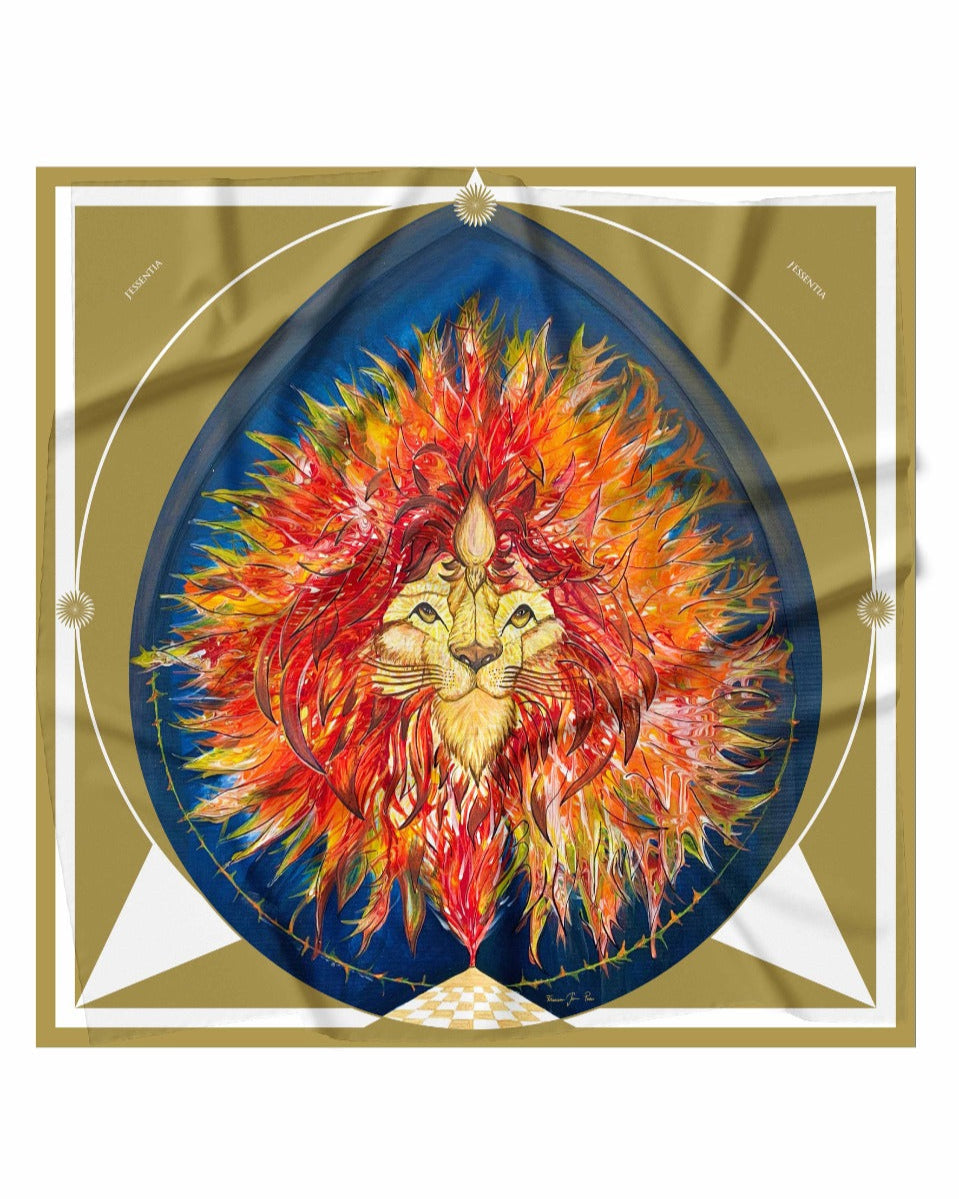 Foulard in seta Il LEONE oro