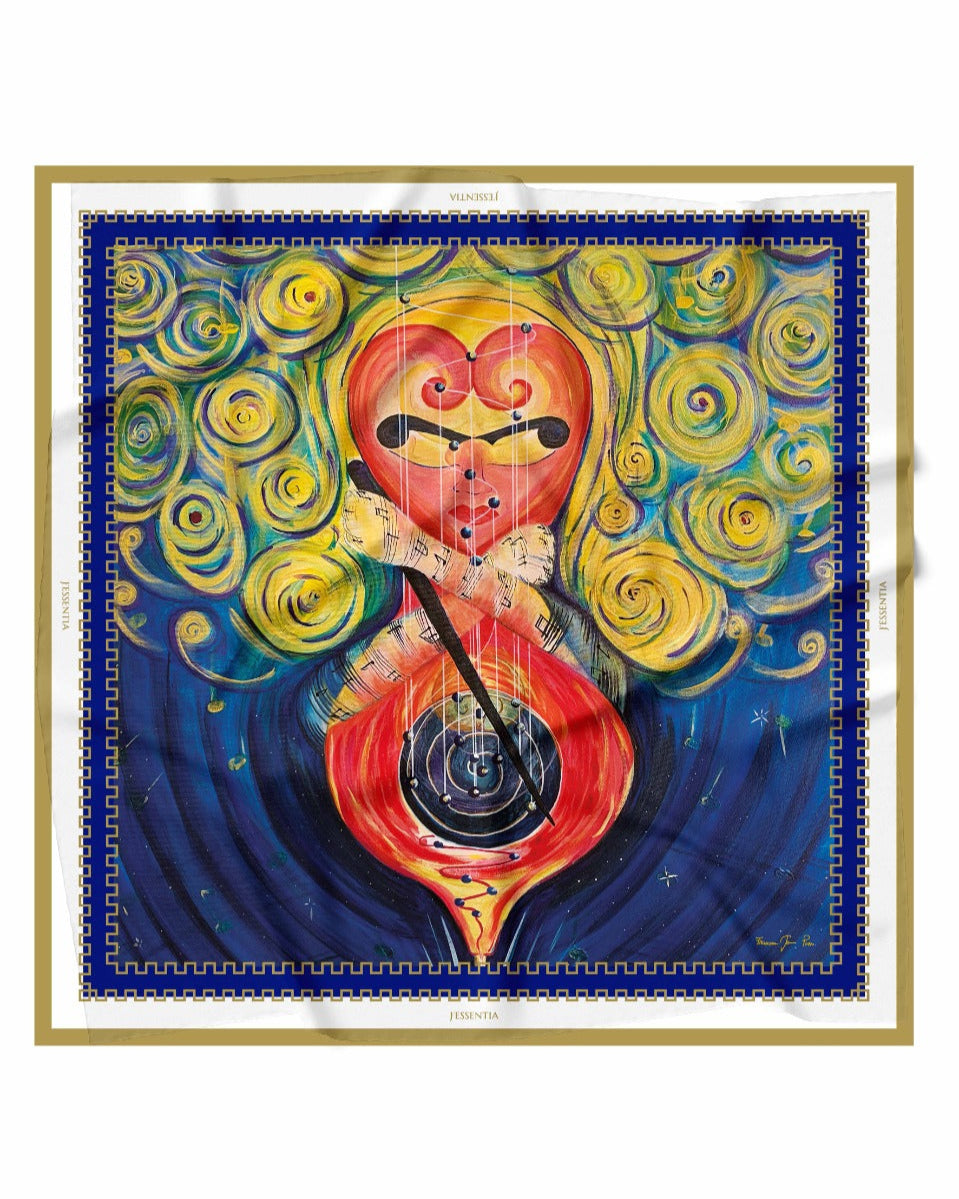 Foulard in seta LA DANZA DEL GREMBO CREATIVO