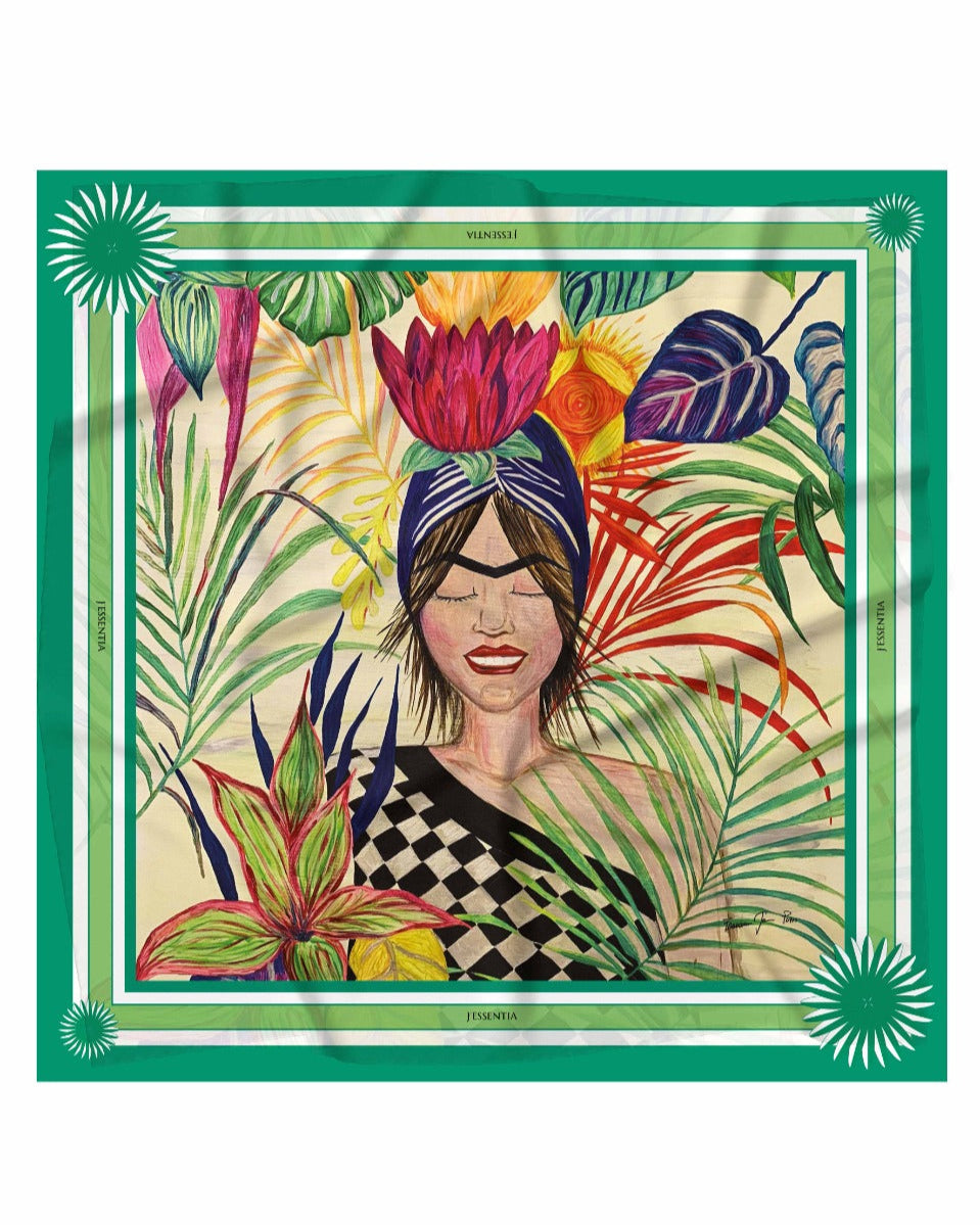 Foulard in seta La Primavera verde