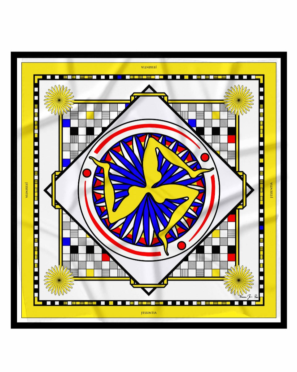 Foulard in seta TRINACRIA