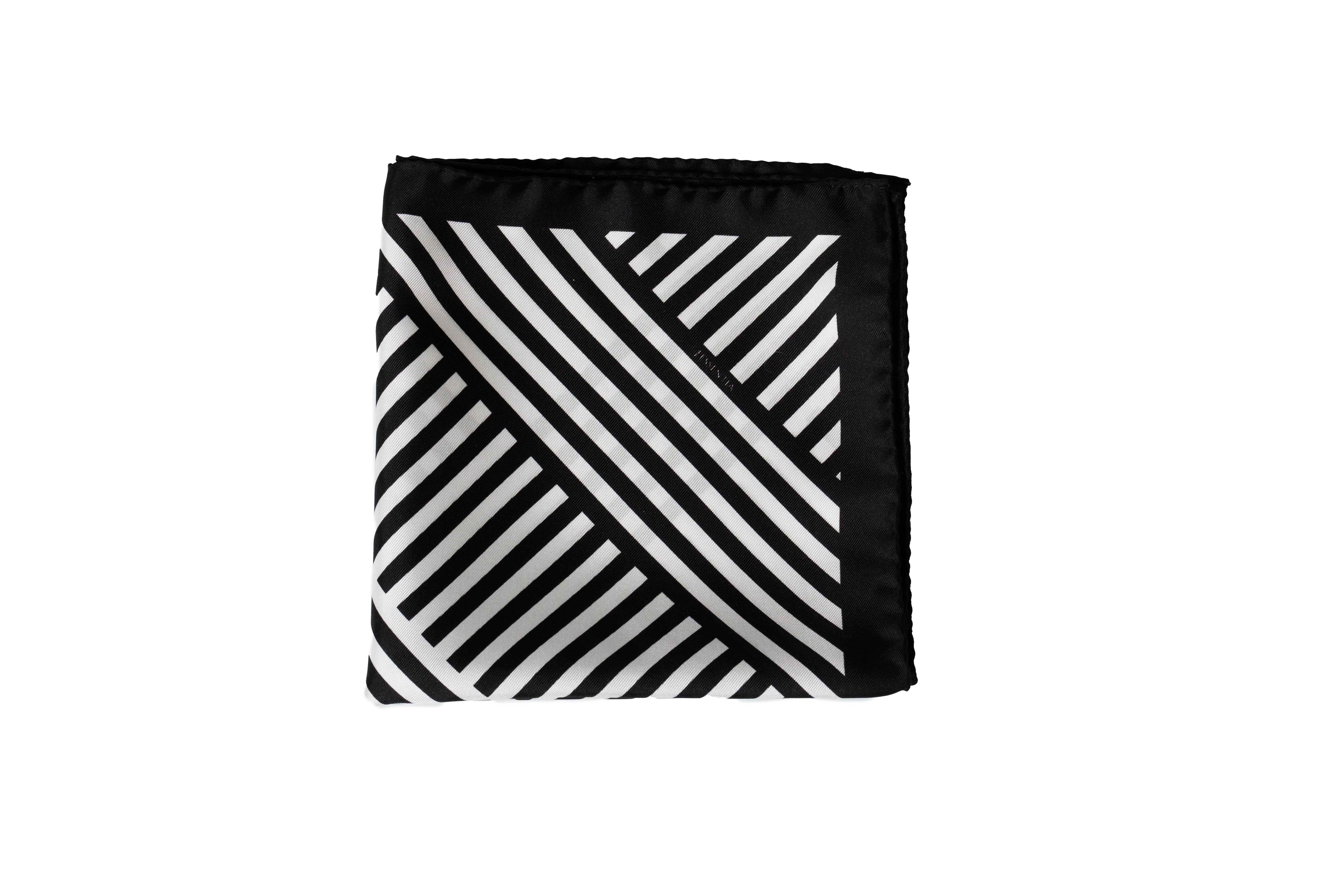 Fazzoletto taschino Righe Bianco e Nero