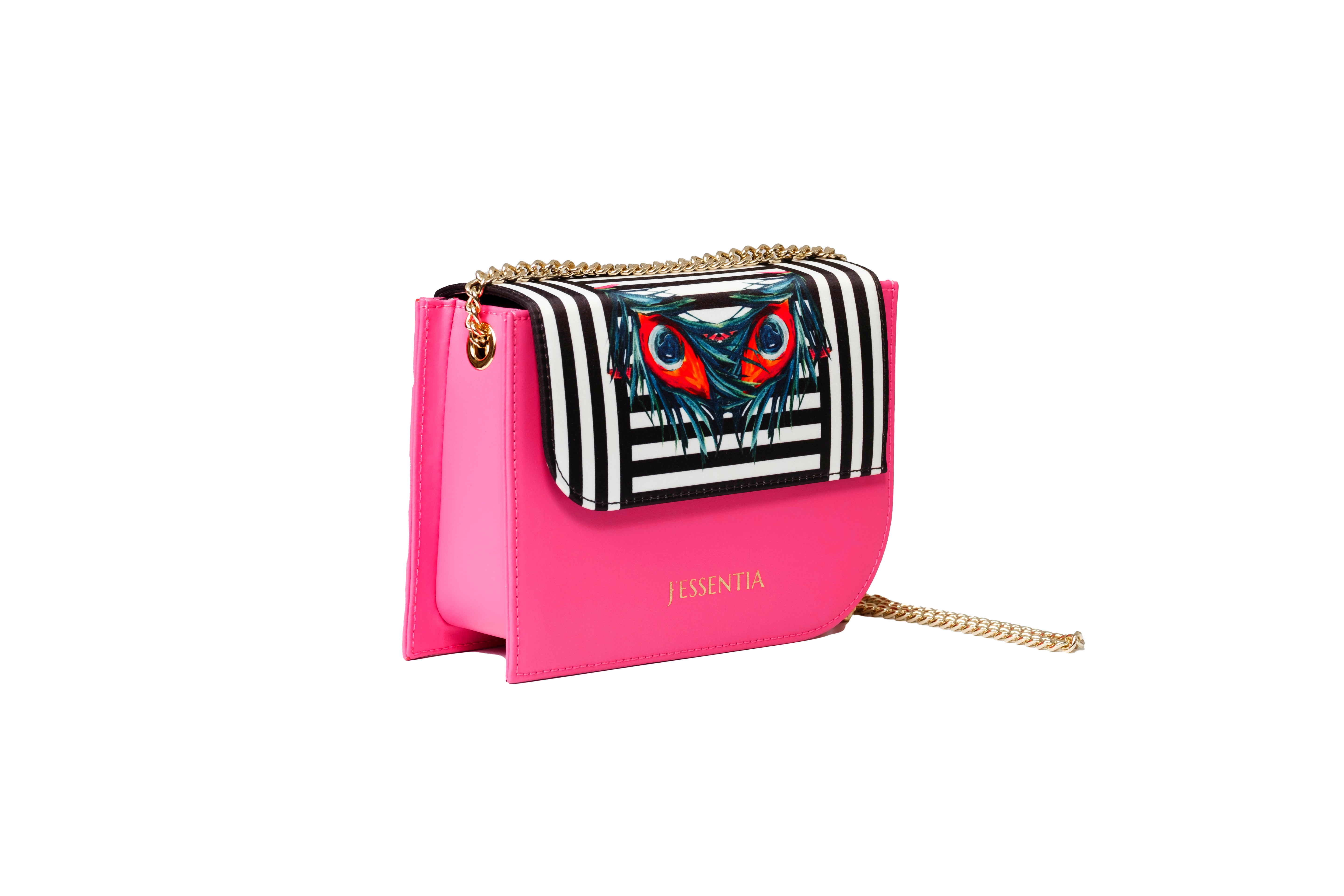 Borsa rosa "Piume di Pavone"