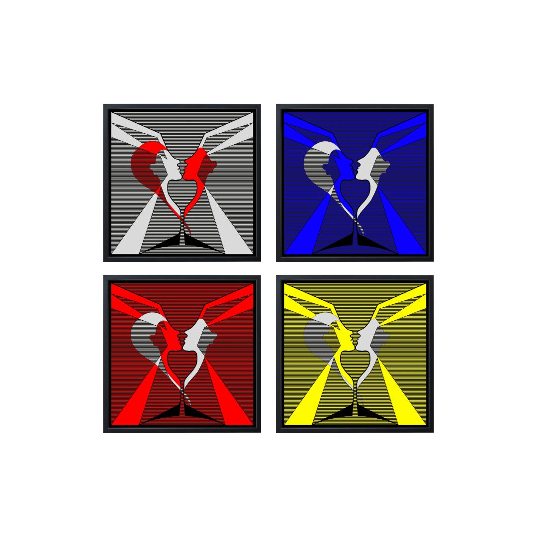 Set 4 Stampe da parete Coppia Alchemica