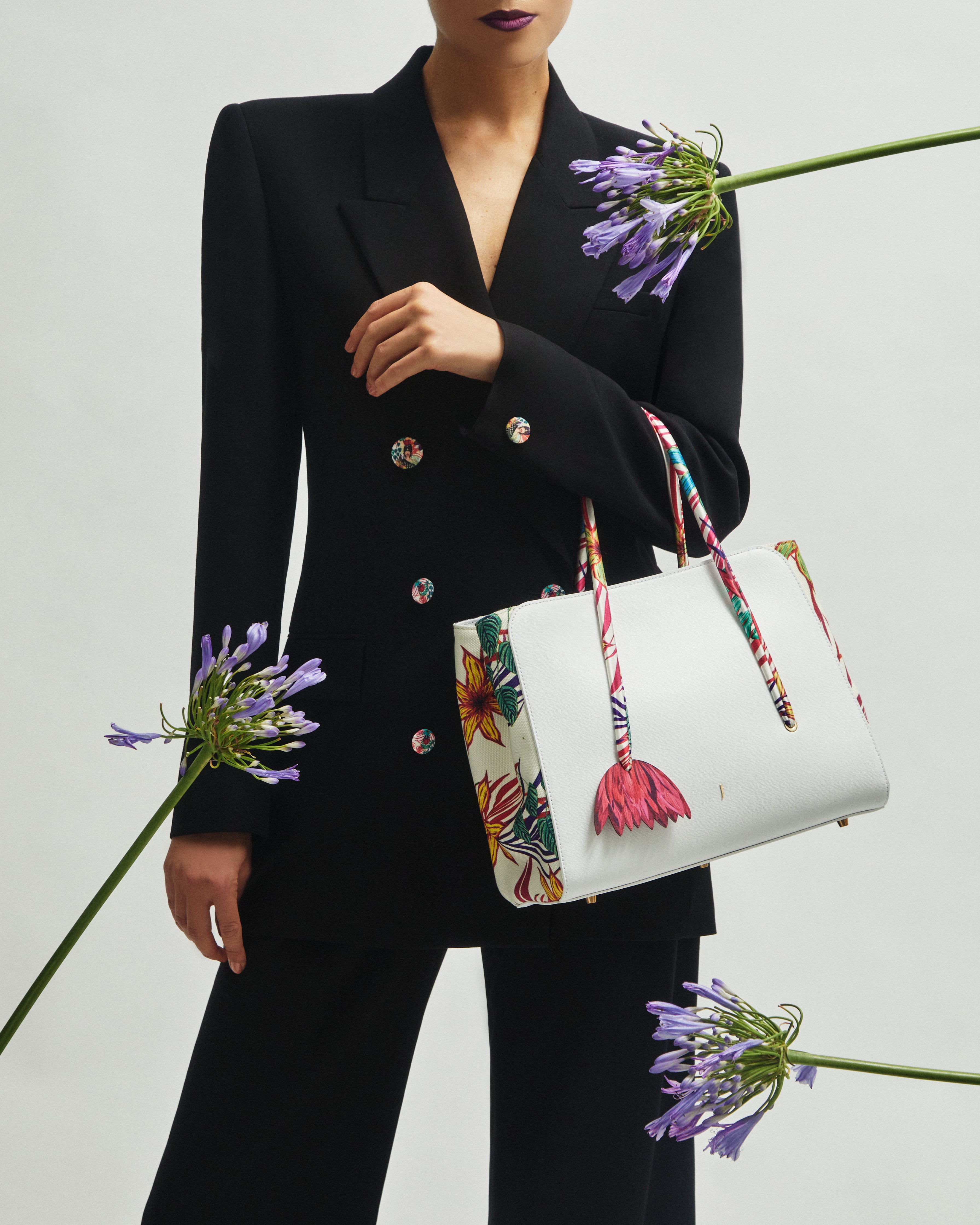 Borsa Shopping bianca "La Nuova Primavera"