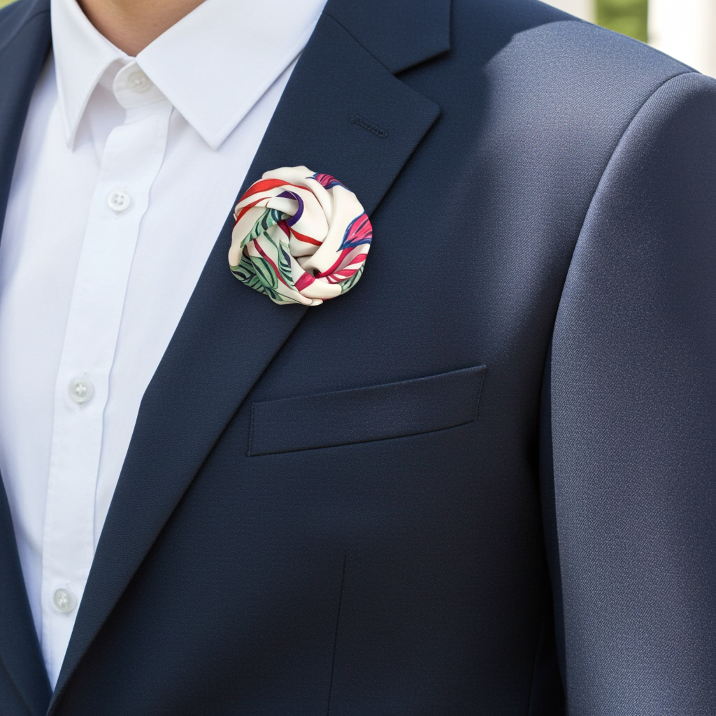 Spilla Boutonniere in tessuto "La Primavera"