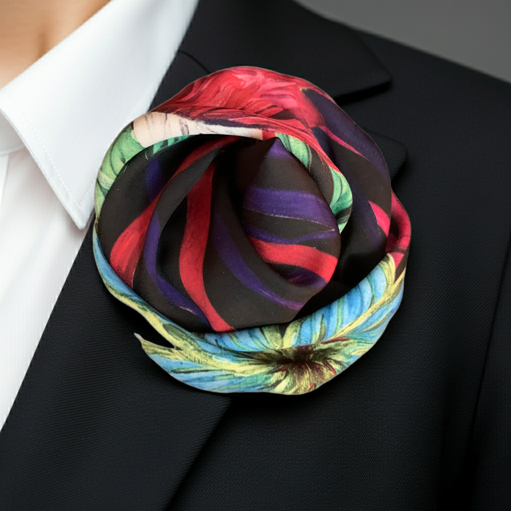 Spilla Boutonniere nera "La Primavera"