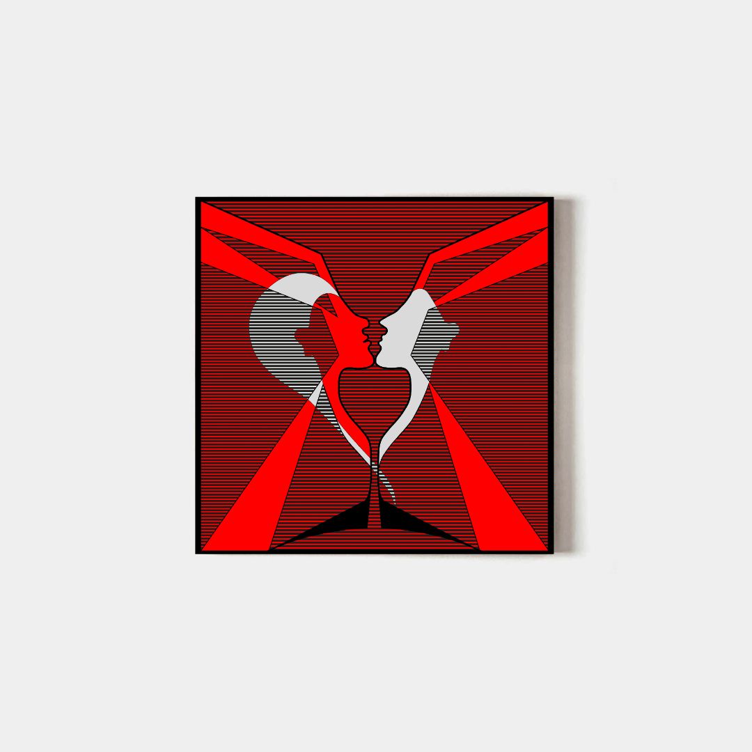 Stampa da parete Amore Futurista Rosso