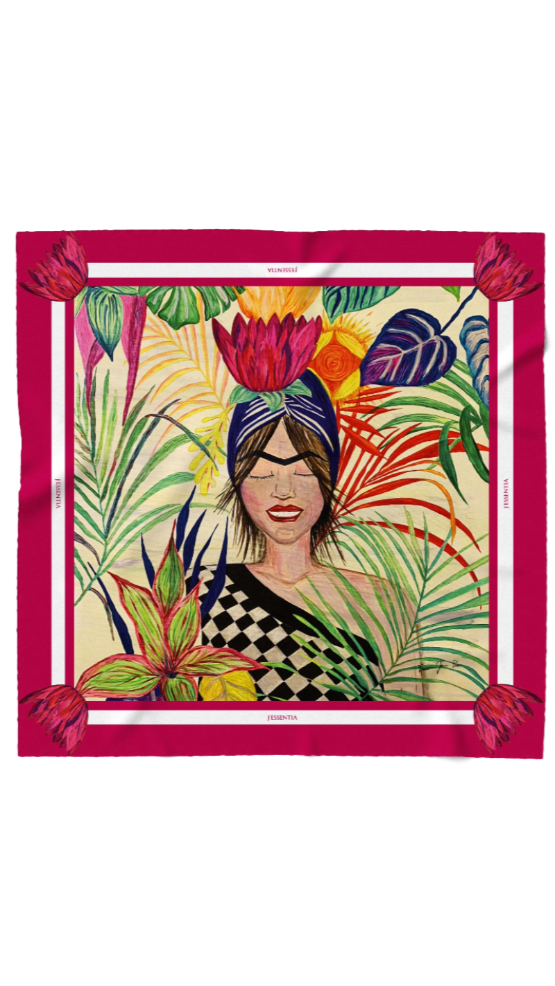 Foulard in seta La Primavera fucsia