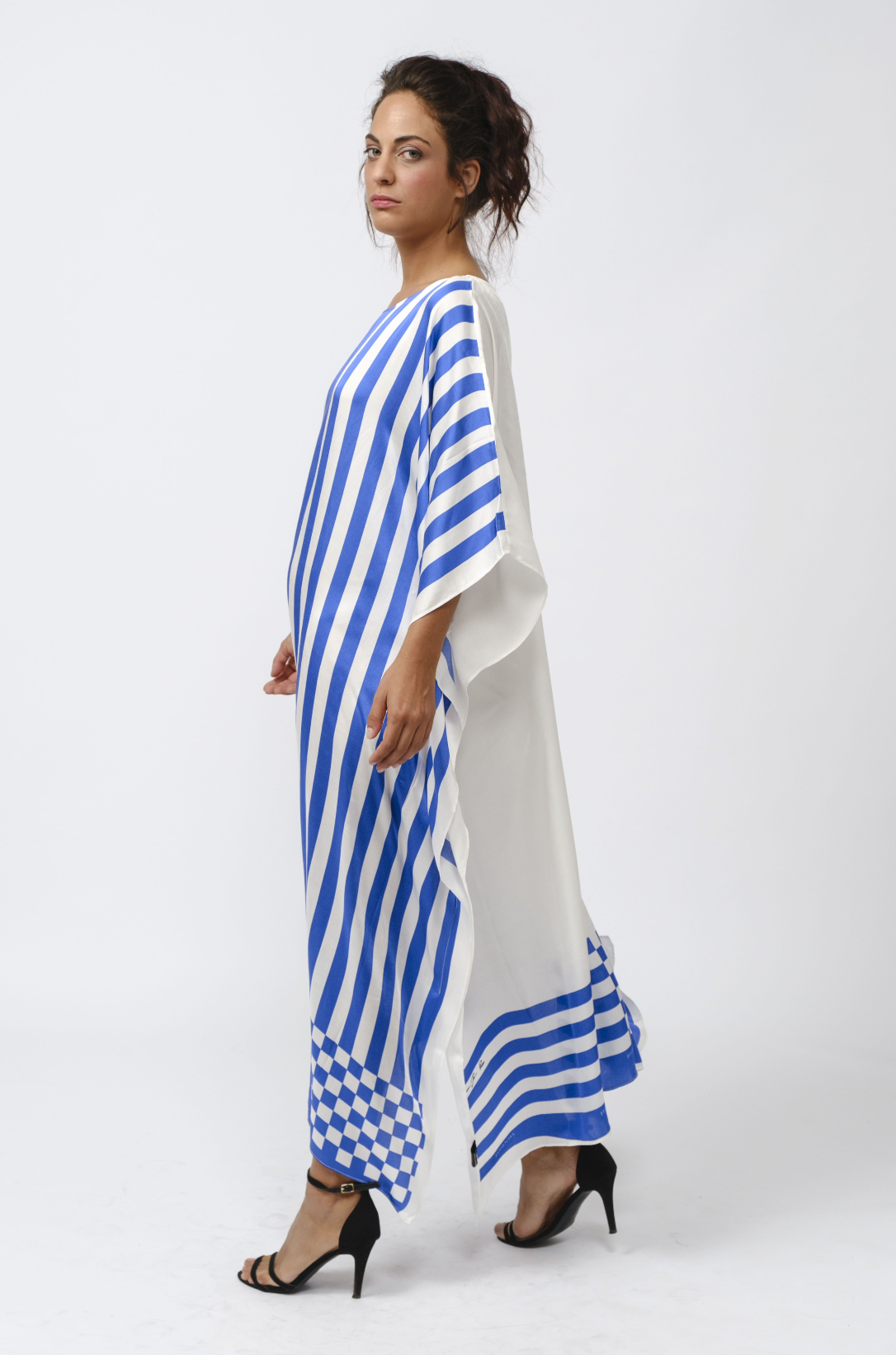 Copricostume - Kaftano Made in Italy, moda mare "Piume di Pavone"