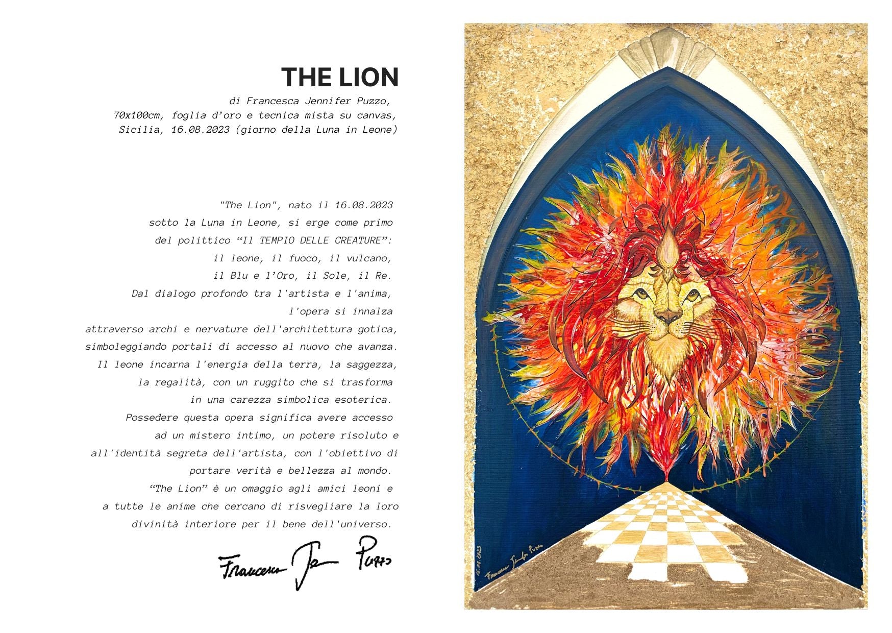 Dipinto originale IL LEONE, 70x100cm