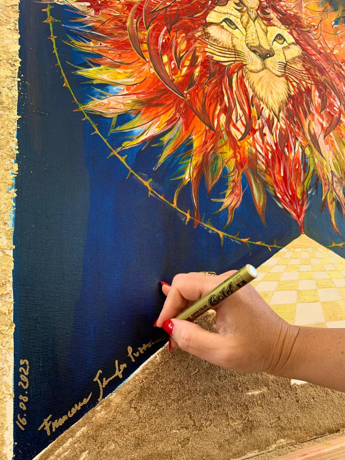 Dipinto originale IL LEONE, 70x100cm