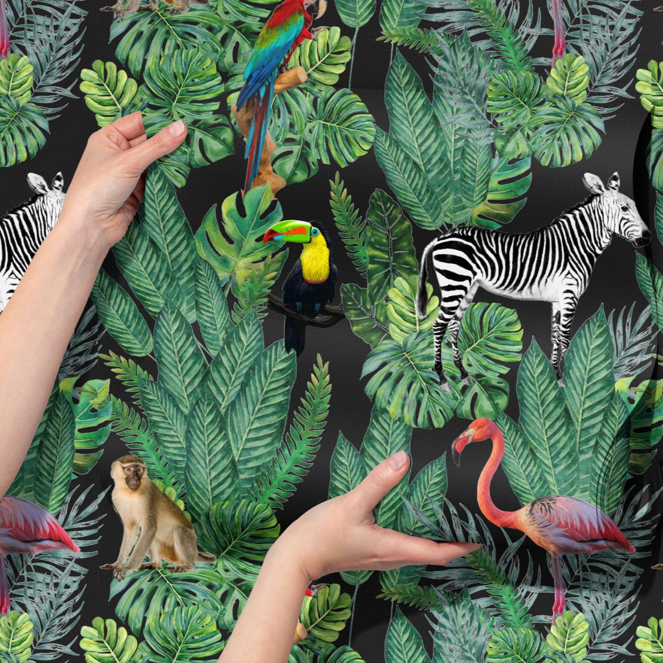 Carta da parati Natura tropicale Nera - J'ESSENTIA - #francesca_jennifer_puzzo#