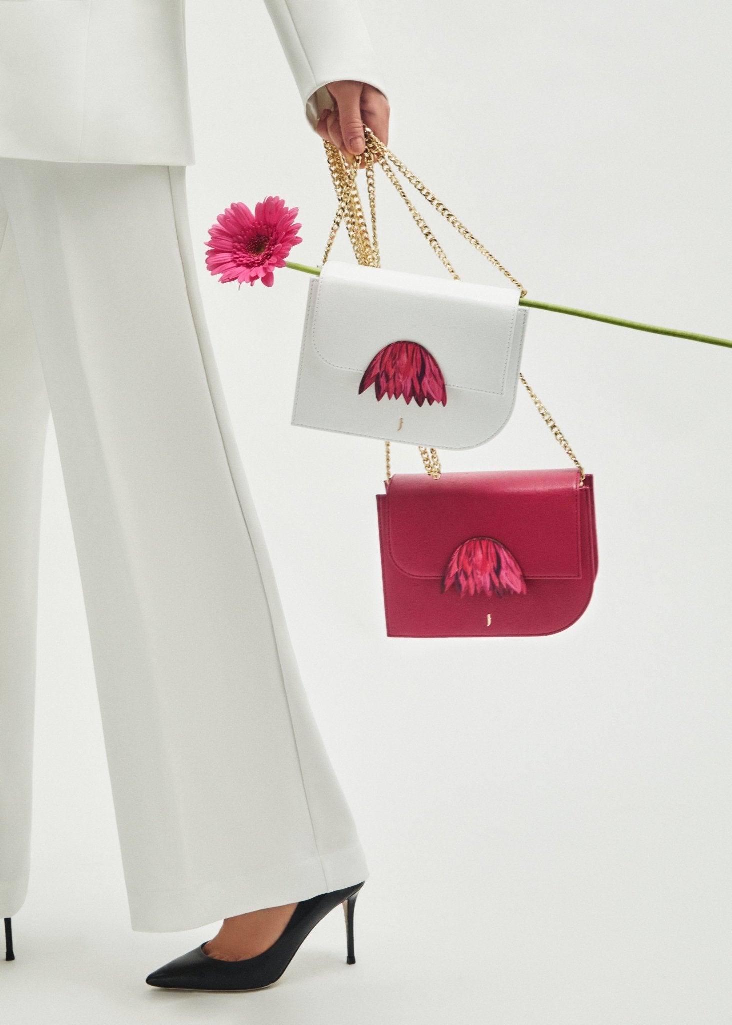 Pantaloni Black and white - J'ESSENTIA - #francesca_jennifer_puzzo# #color_bianco #color_fuchsia