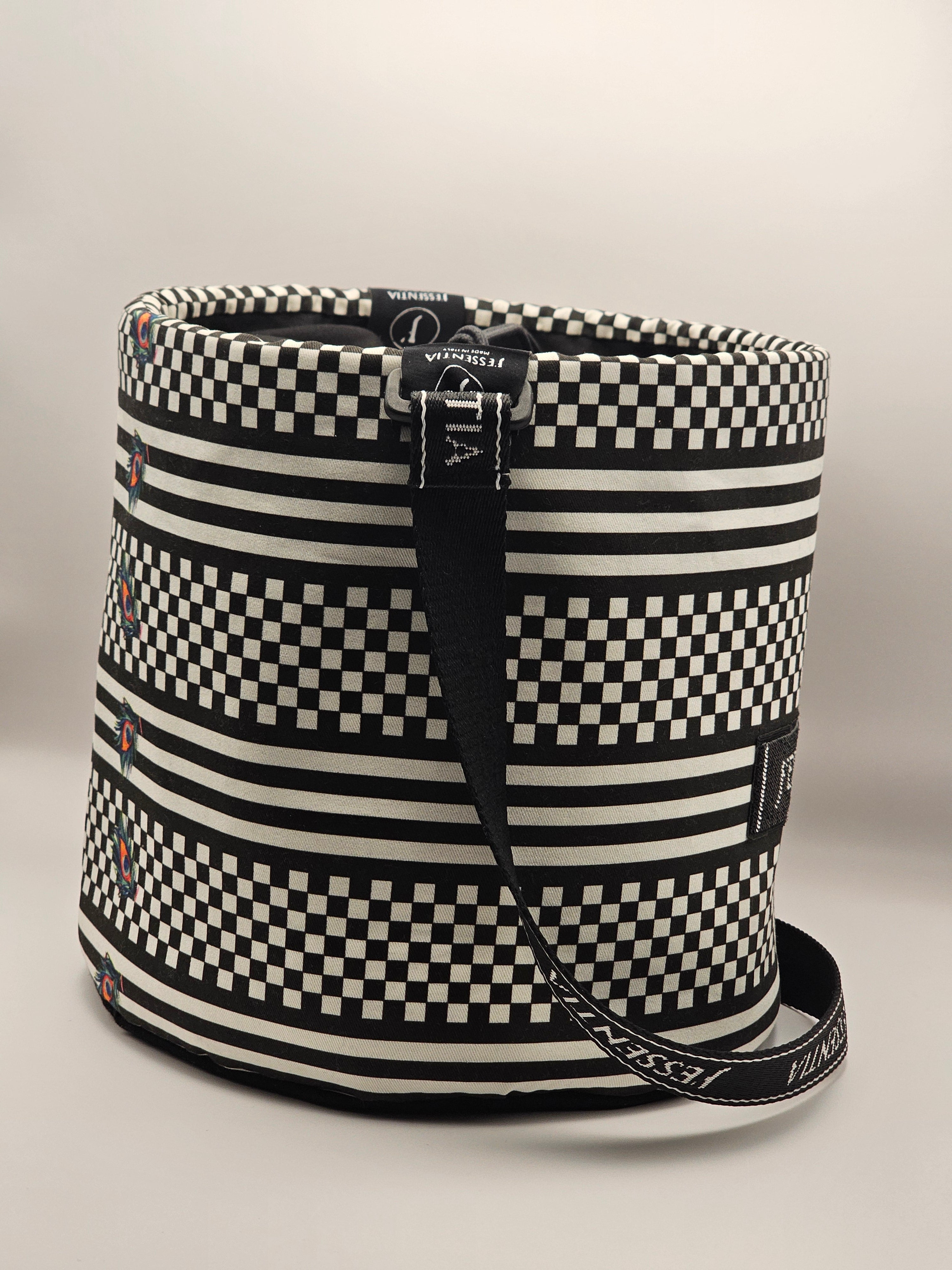 Secchiello artistico "Pavone in Black & White"