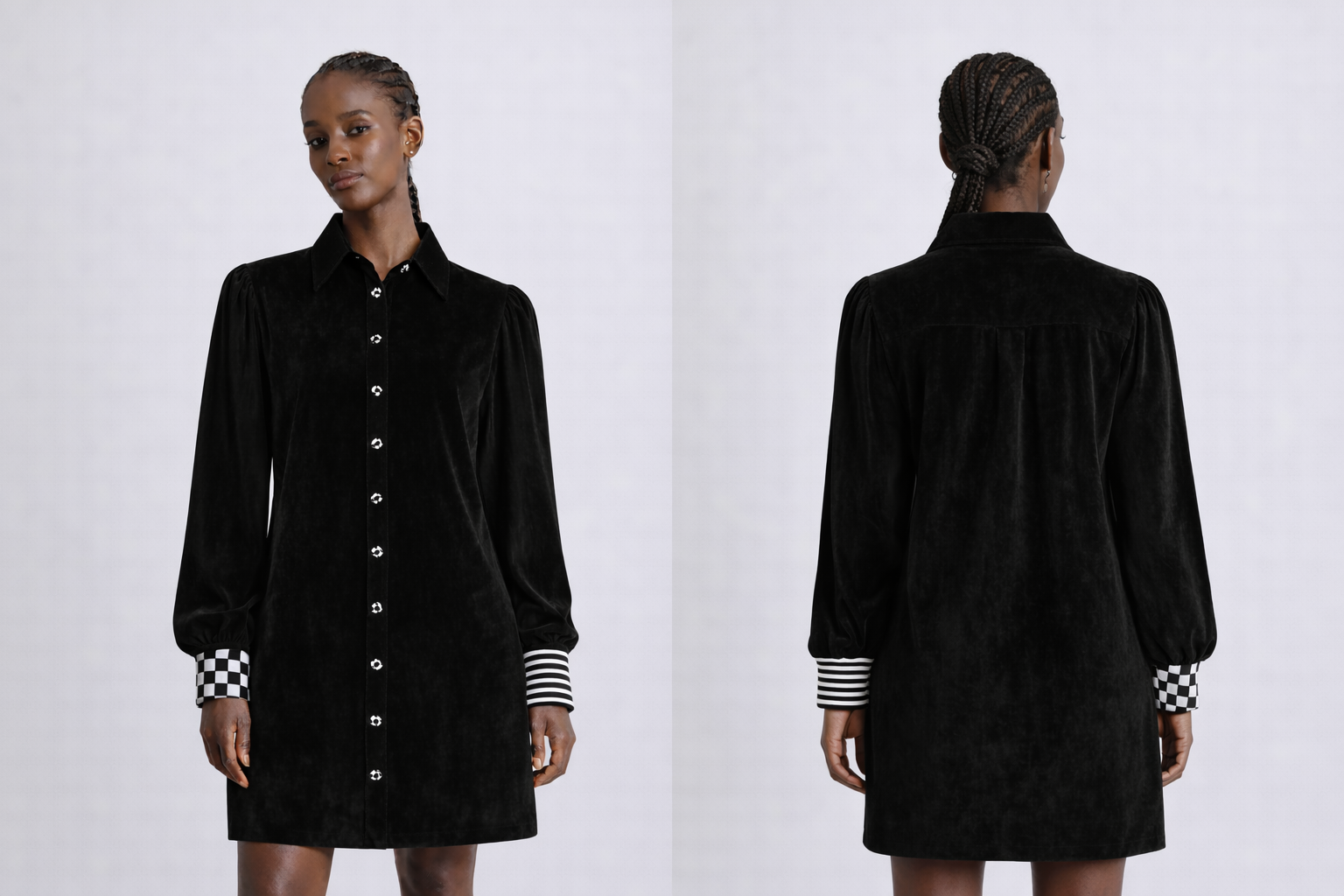 Chemisier con dettagli "Black & White"