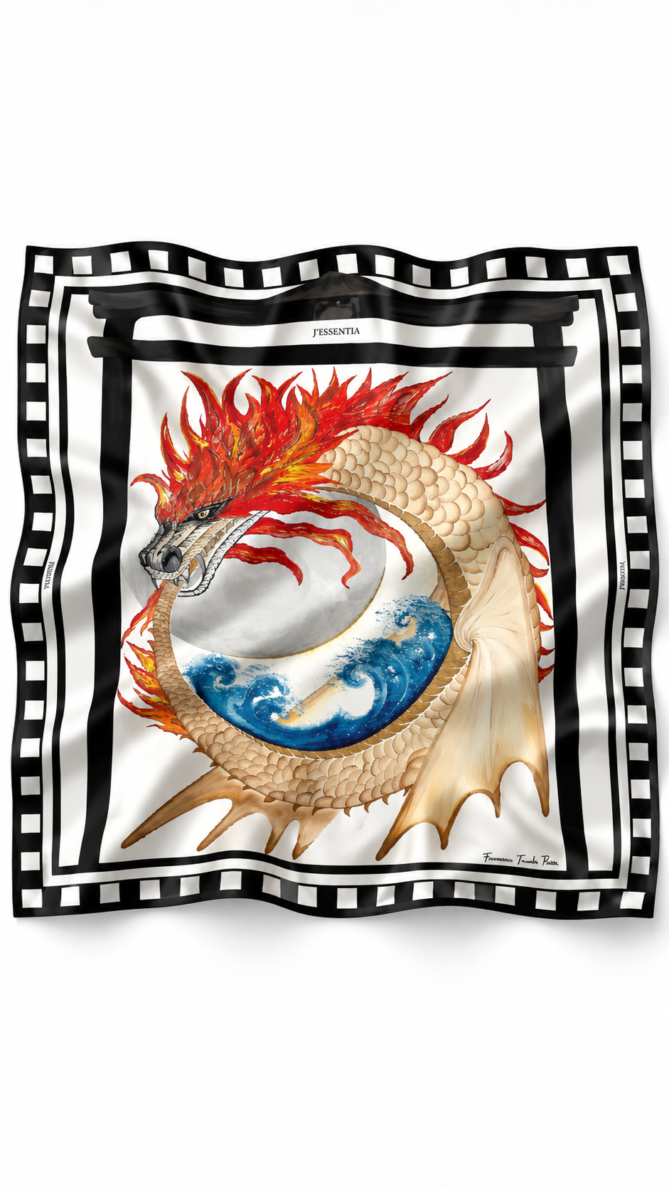 Foulard d'arte in seta METAMORFOSI
