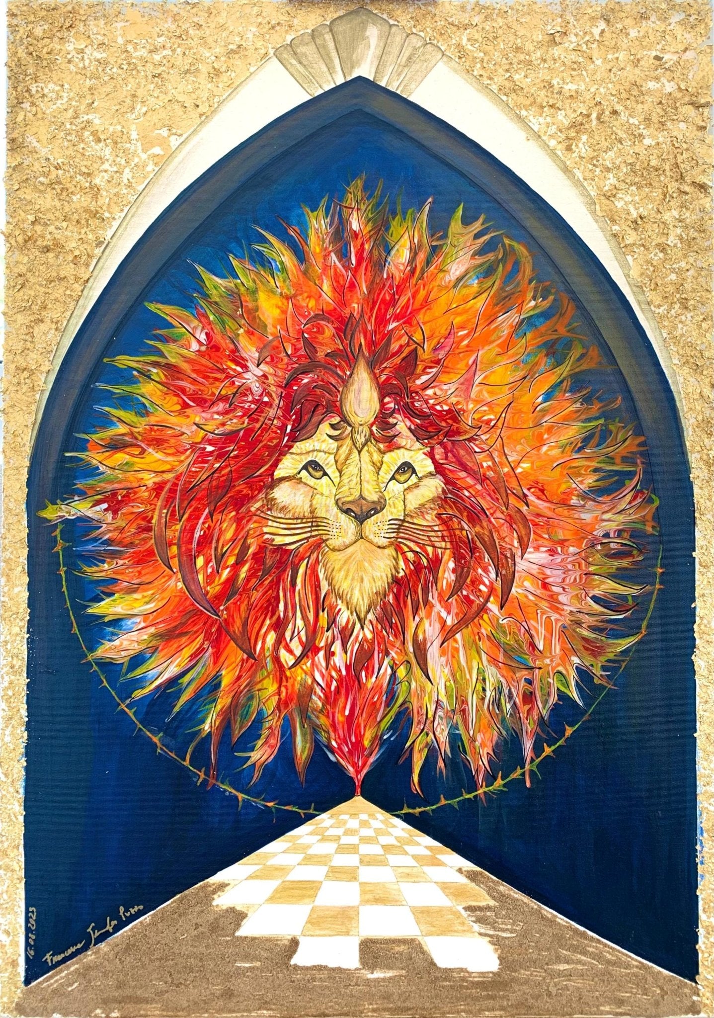 Tende a Rullo Il Leone Blu - Montaggio Facile e Veloce, Tende per Finestre e Porte Made in Italy di JESSENTIA, Arte di jennifer puzzo - J'ESSENTIA - #francesca_jennifer_puzzo#