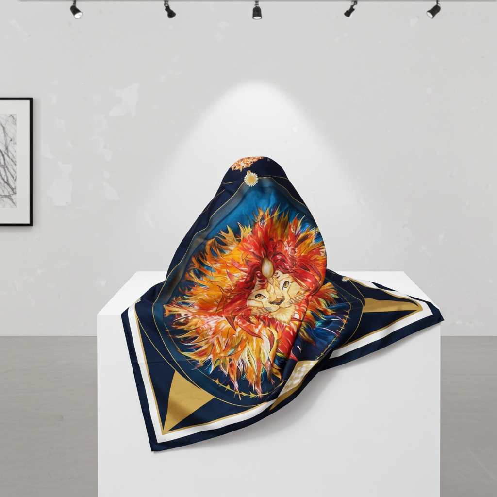 Foulard in seta Il LEONE blu