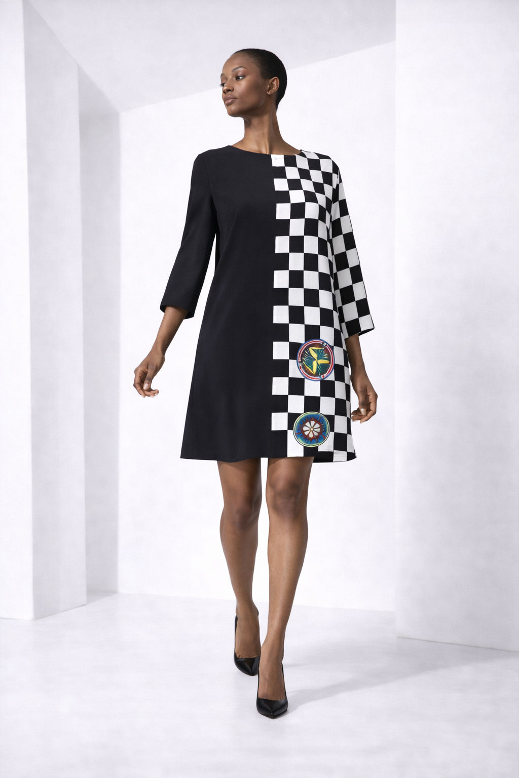 Abito da cerimonia corto SCACCHIERA SICILIANA