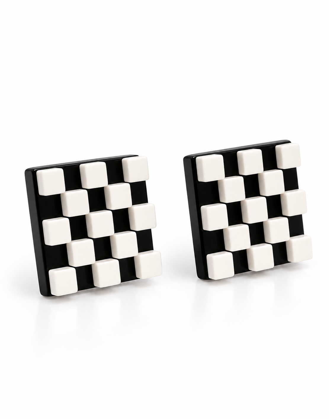 Orecchini d'arte "Scacchiera black & White" – J’ESSENTIA