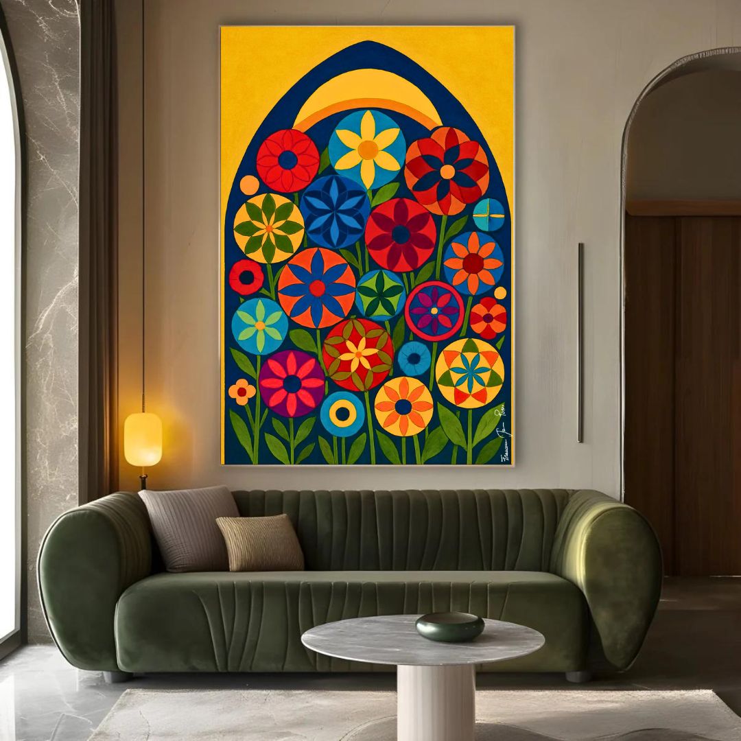 Dipinto originale CASA FIORITA, 100x200cm