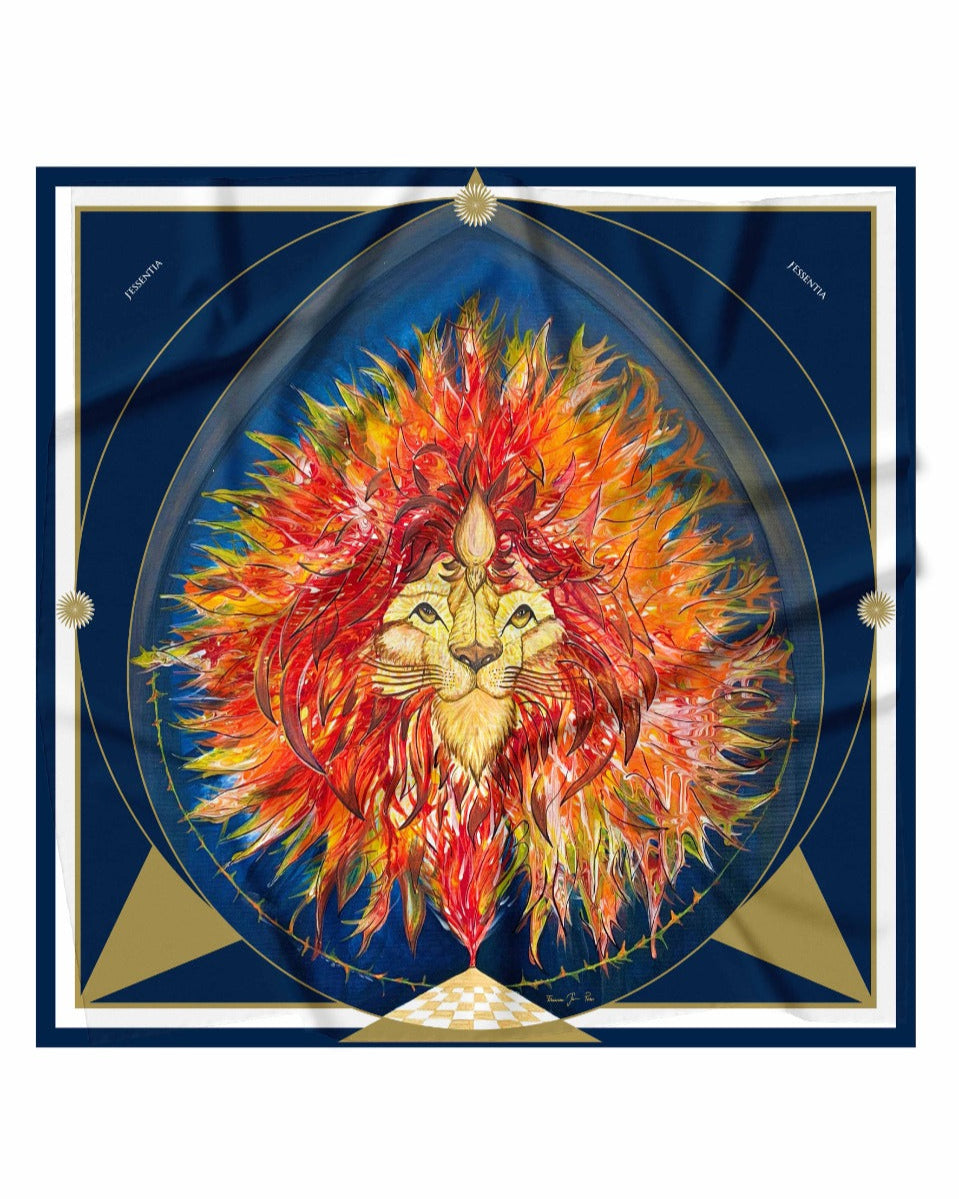 Foulard in seta Il LEONE blu