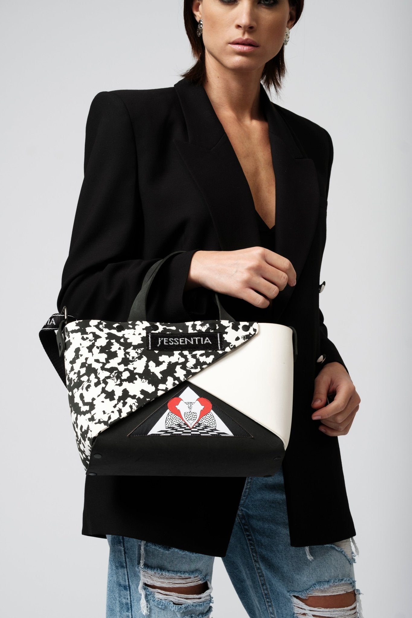 Borsa vegana Black and White - J'ESSENTIA - #francesca_jennifer_puzzo#