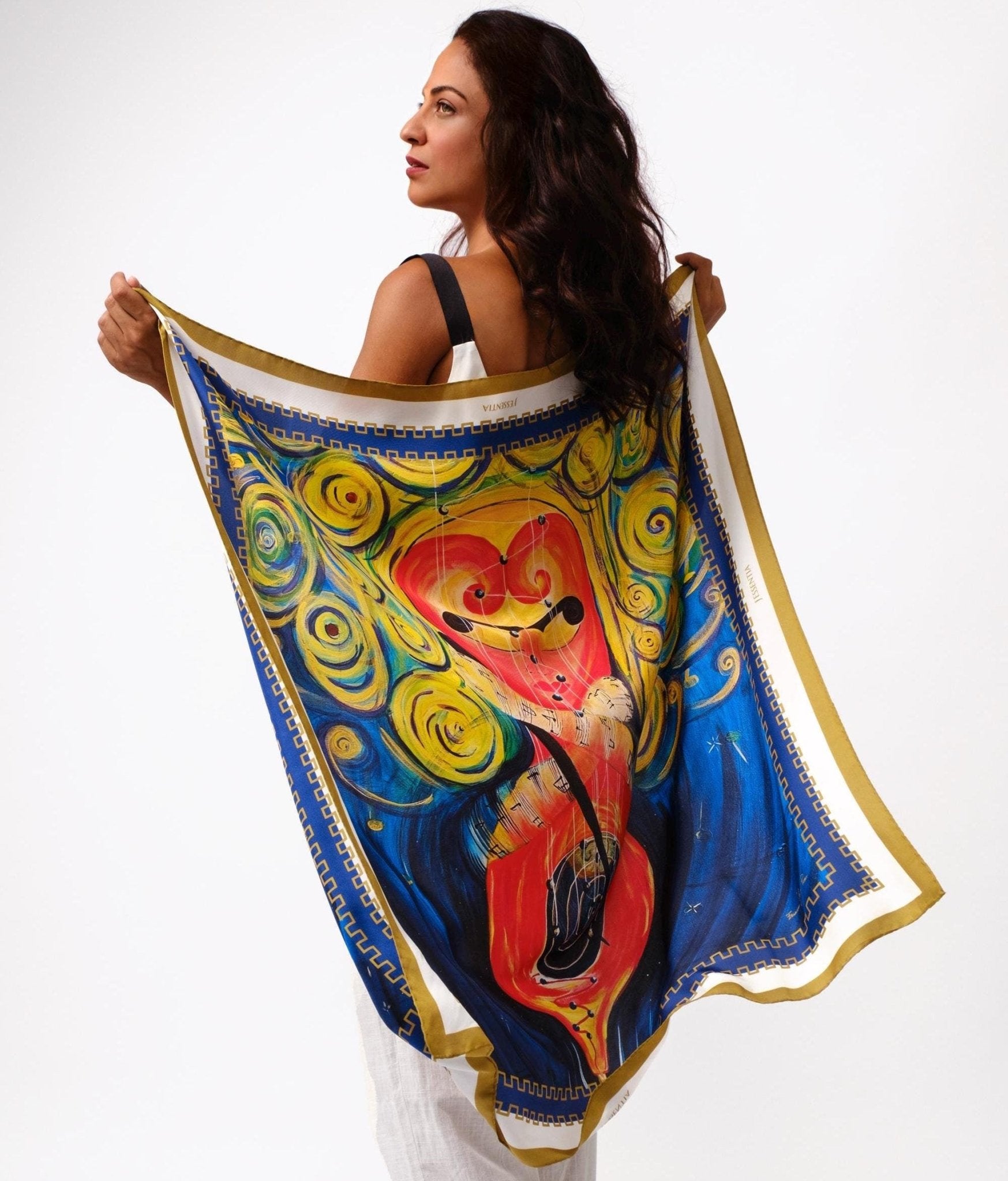 Foulard in seta LA DANZA DEL GREMBO CREATIVO - J'ESSENTIA - #francesca_jennifer_puzzo#