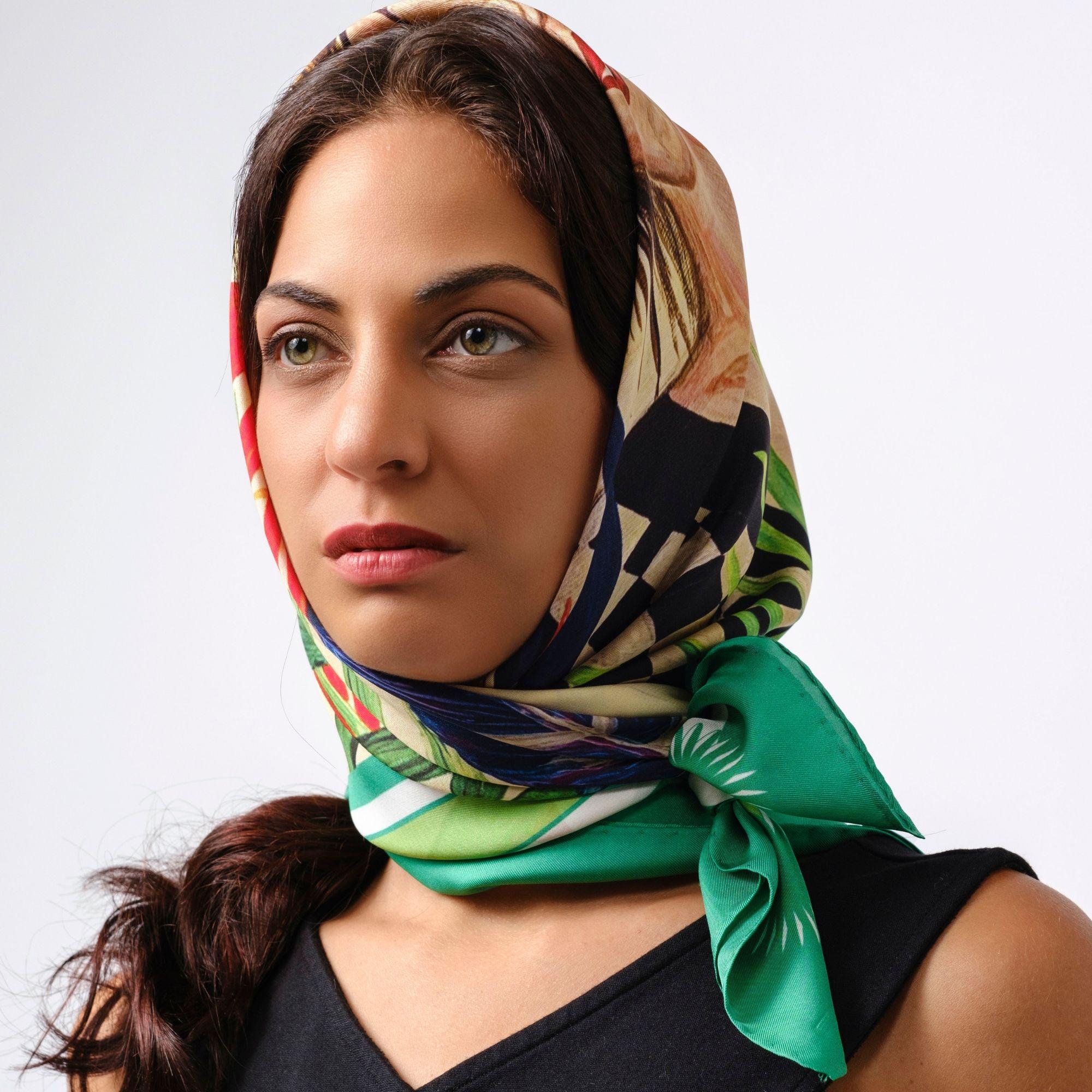 Foulard in seta La Primavera verde - J'ESSENTIA - #francesca_jennifer_puzzo#