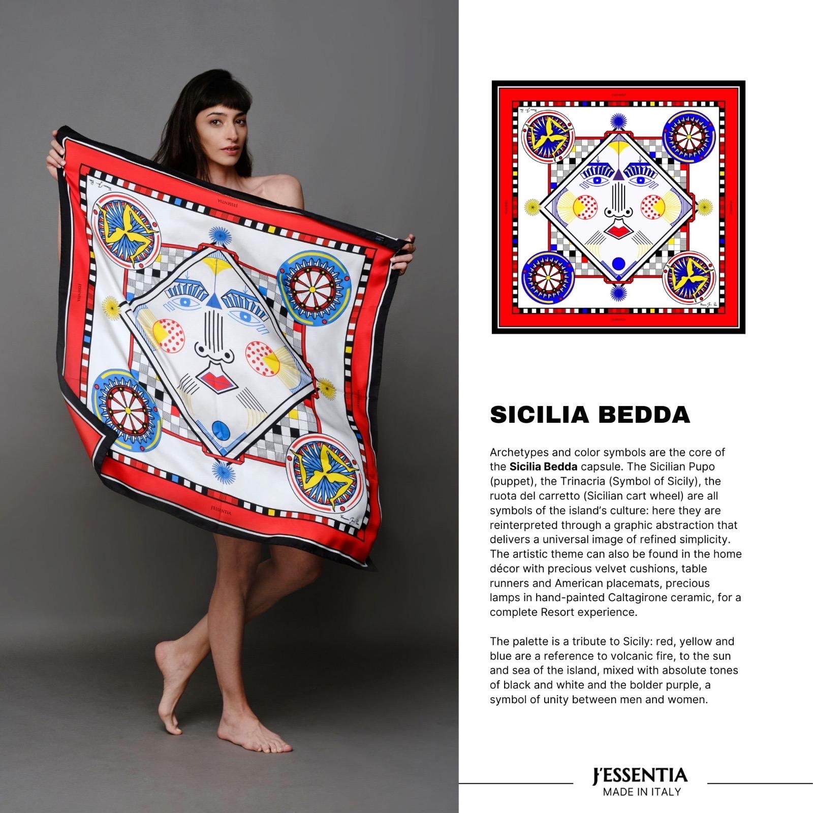 Foulard in seta Sicilia Bedda - J'ESSENTIA - #francesca_jennifer_puzzo#