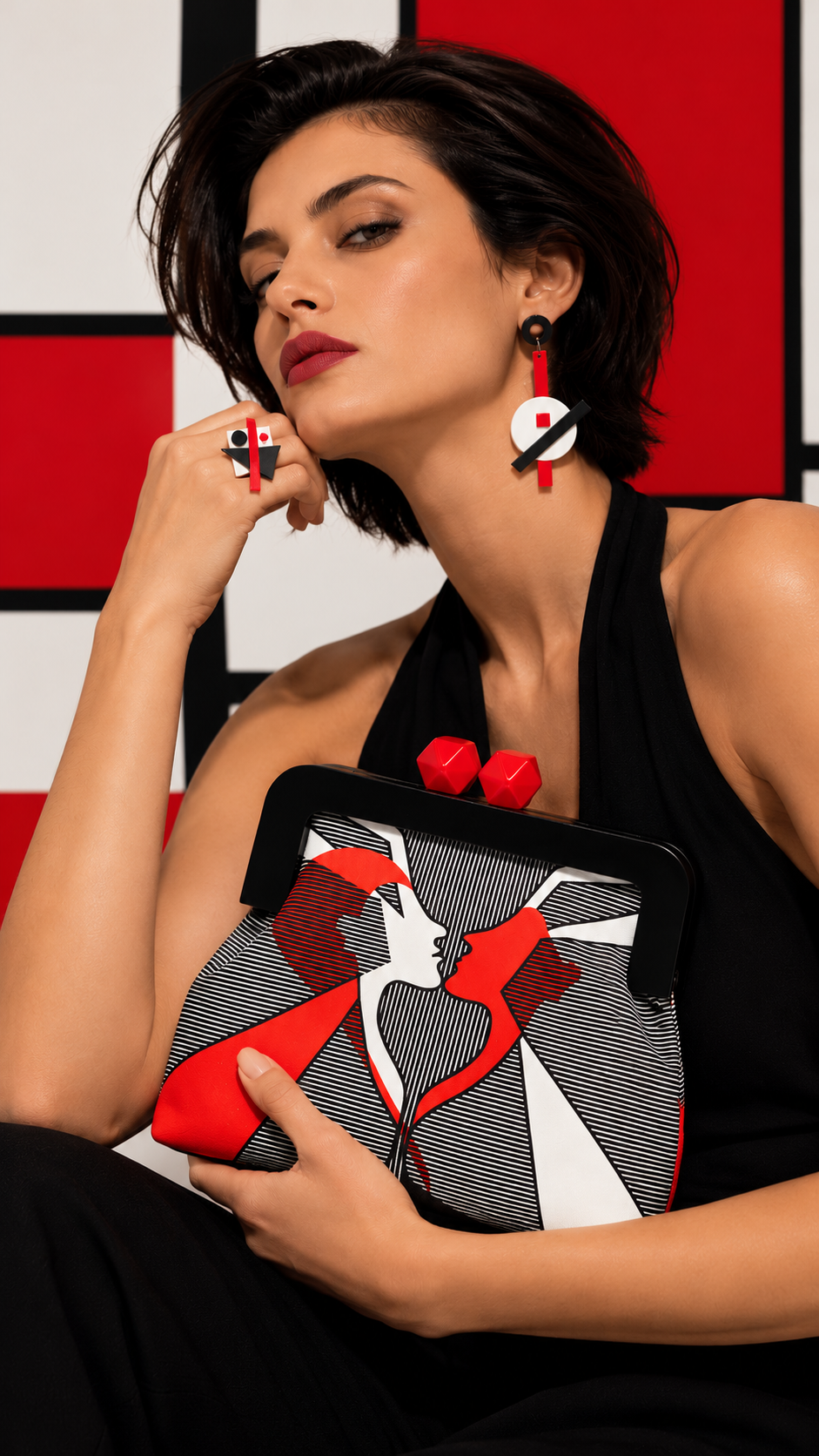 Anello d'arte Bauhaus in Rosso" | J’ESSENTIA