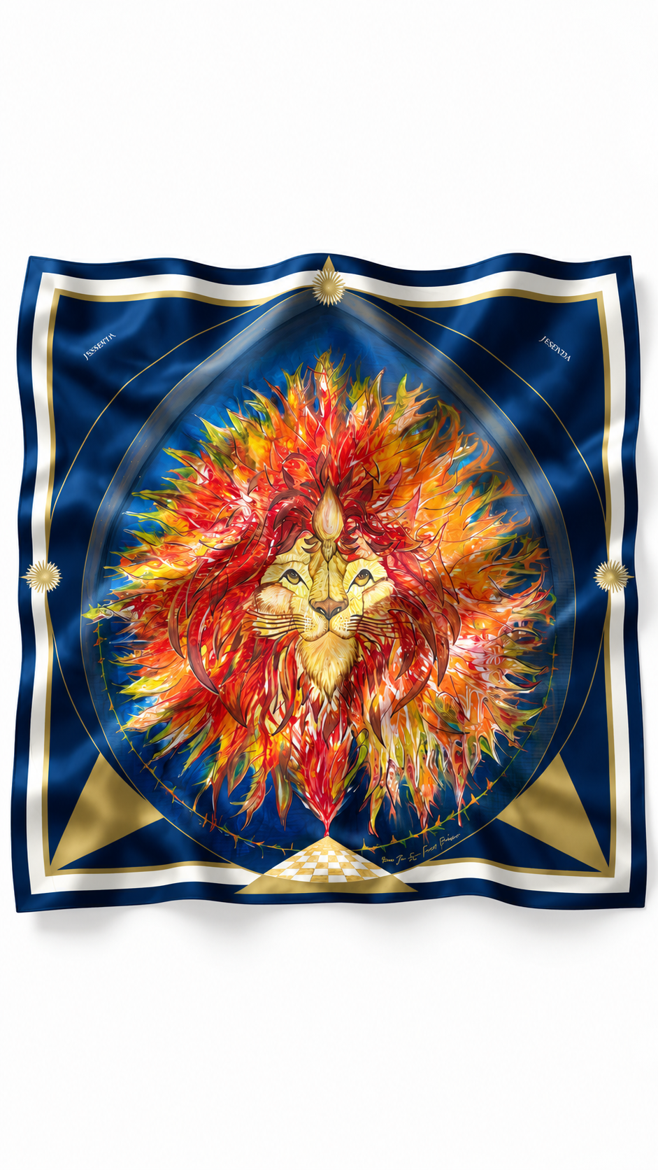 Foulard in seta Il LEONE blu