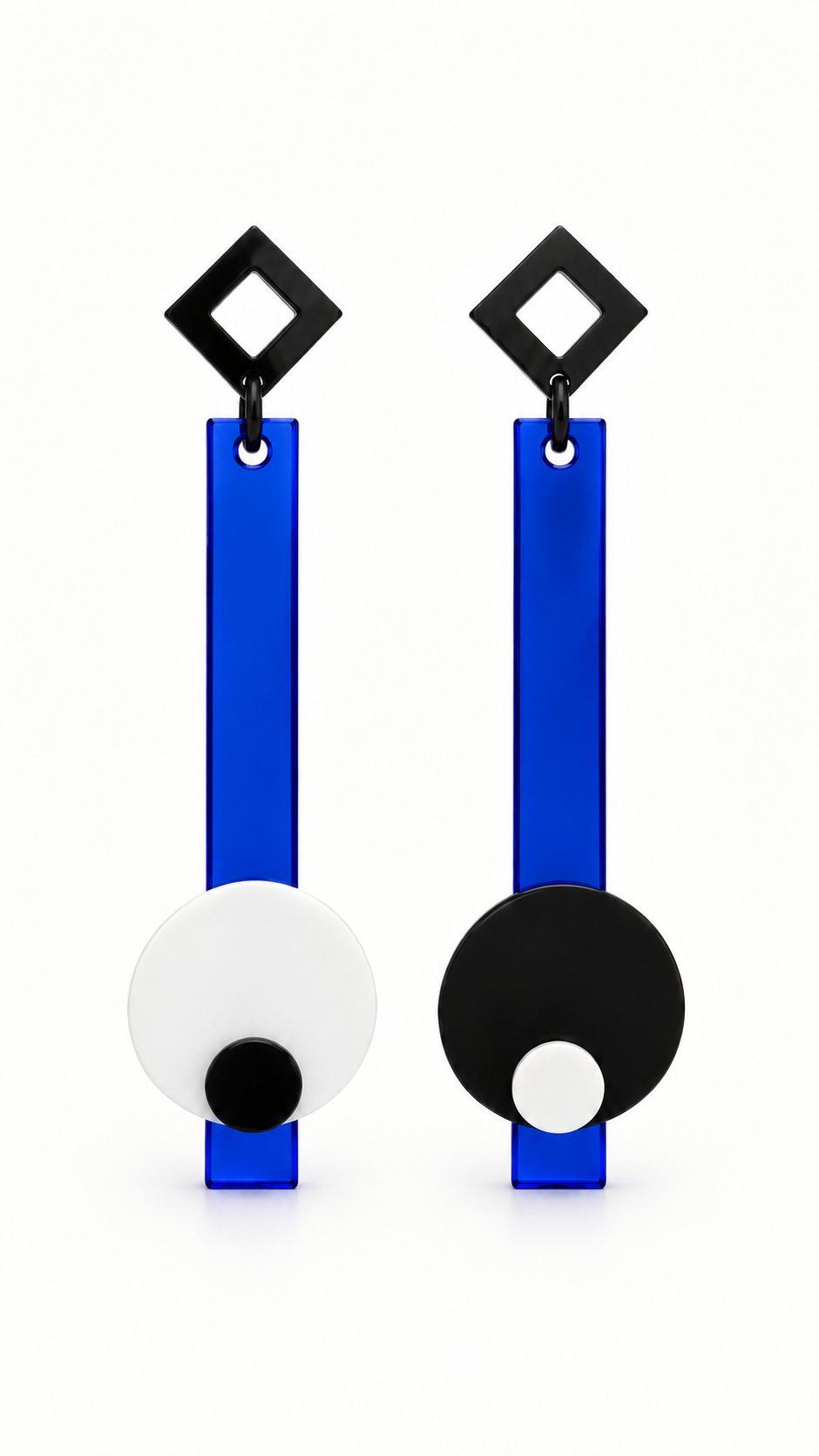 Orecchini moderni "Bauhaus in Blu" – J’ESSENTIA