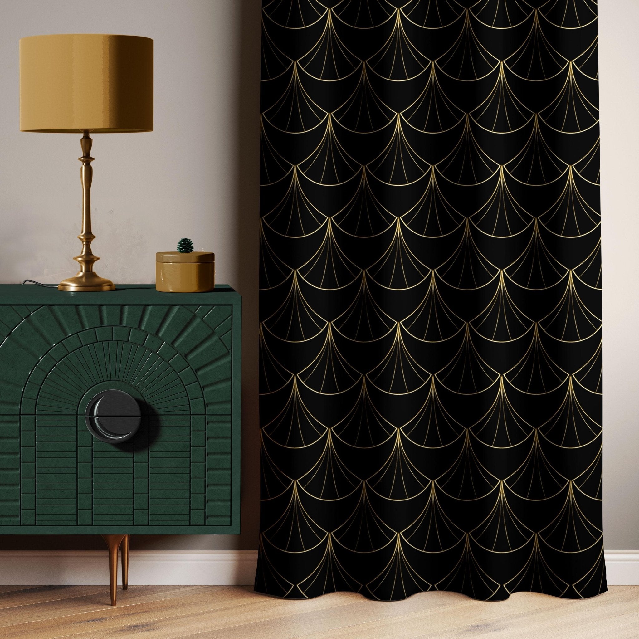 Tende Decorative Art Decò Nero e Oro | Boho Home Decor | Tende Moderne e Retro Per Finestre e Porte, Art Deco - J'ESSENTIA - #francesca_jennifer_puzzo#